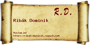 Ribák Dominik névjegykártya